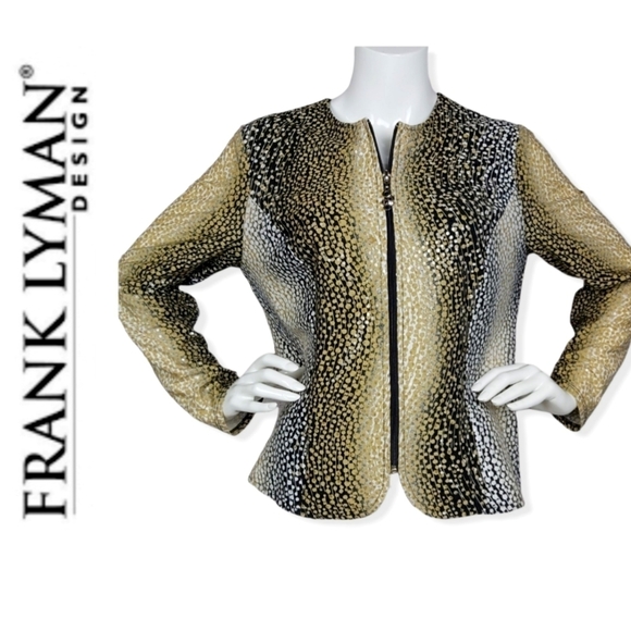 Frank Lyman Design Black and Cream Sparkly Blazer, size 10 - Picture 1 of 7